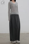 SWAYING 24 Autumn and Winter Low Round Neck Wool Bottoming Shirt SW-SW24AW1T21-QH Light Gray SW24AW1T22